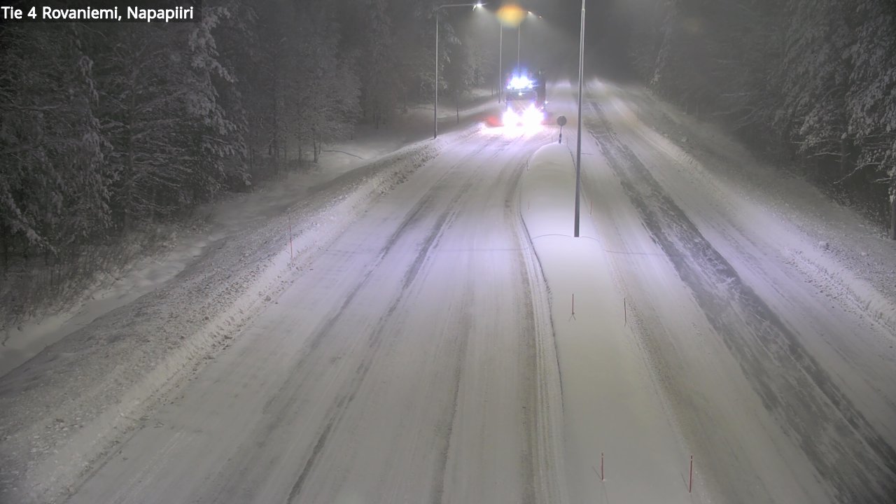 Weather Camera Image Väg 4 Rovaniemi, Polar cirke, Rovaniemi, Lappi