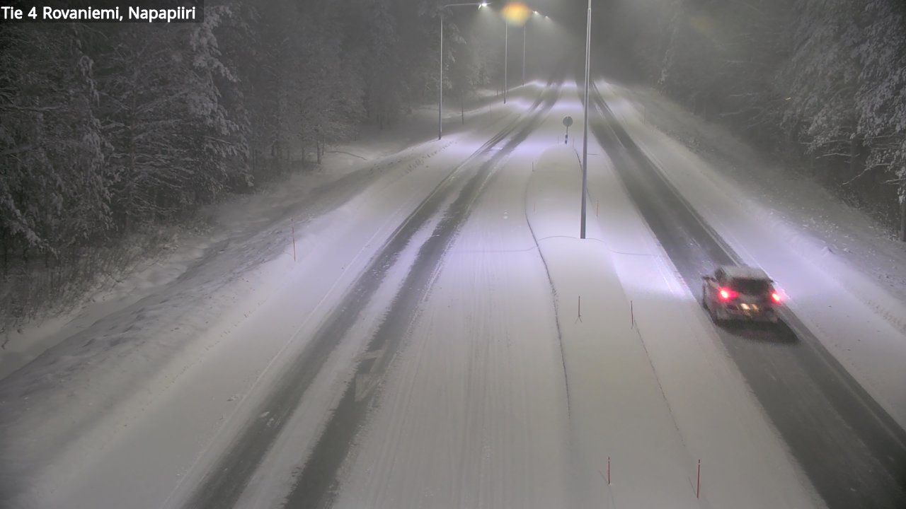 Weather Camera Image Väg 4 Rovaniemi, Polar cirke, Rovaniemi, Lappi