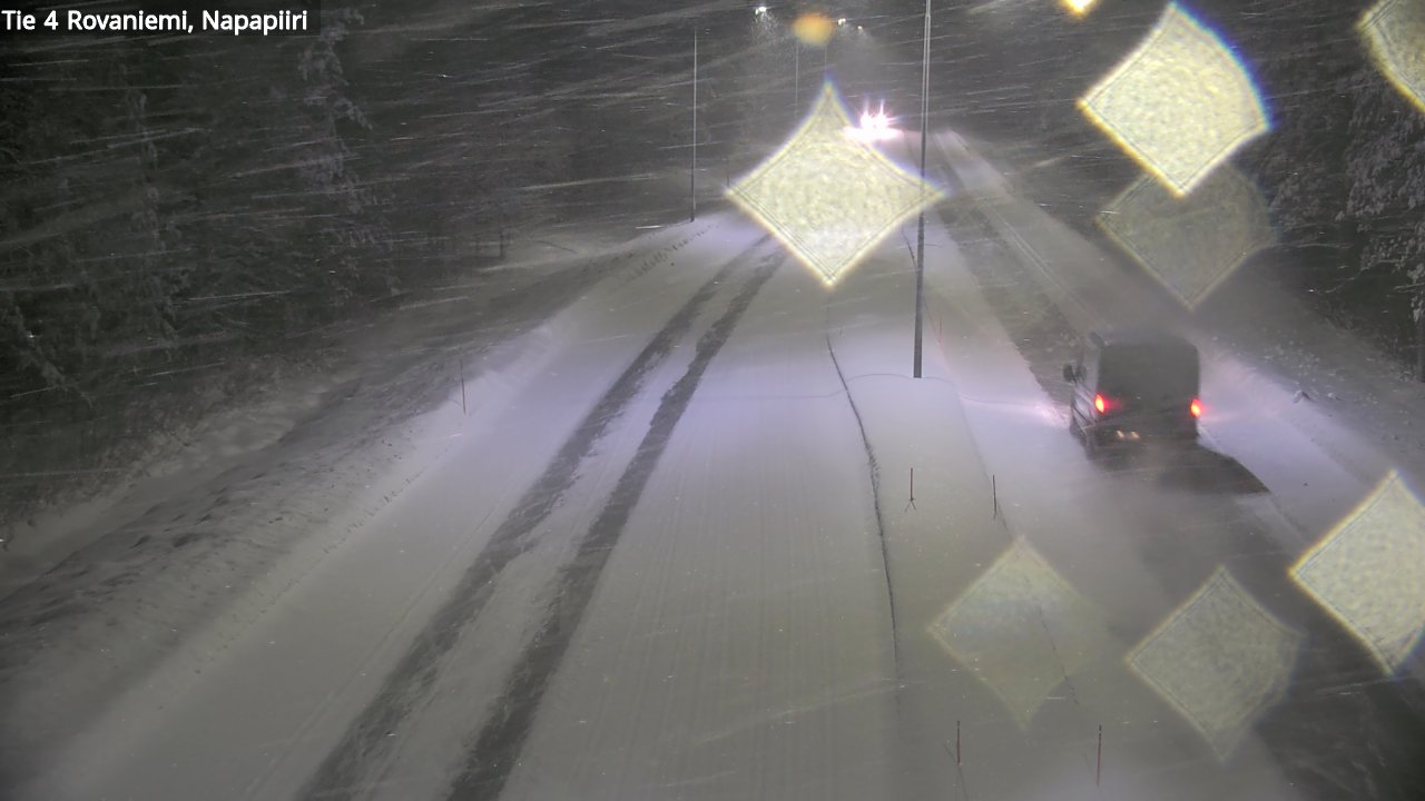 Weather Camera Image Väg 4 Rovaniemi, Polar cirke, Rovaniemi, Lappi