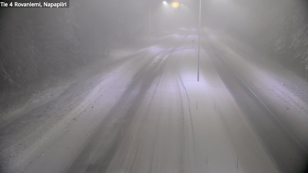 Weather Camera Image Väg 4 Rovaniemi, Polar cirke, Rovaniemi, Lappi