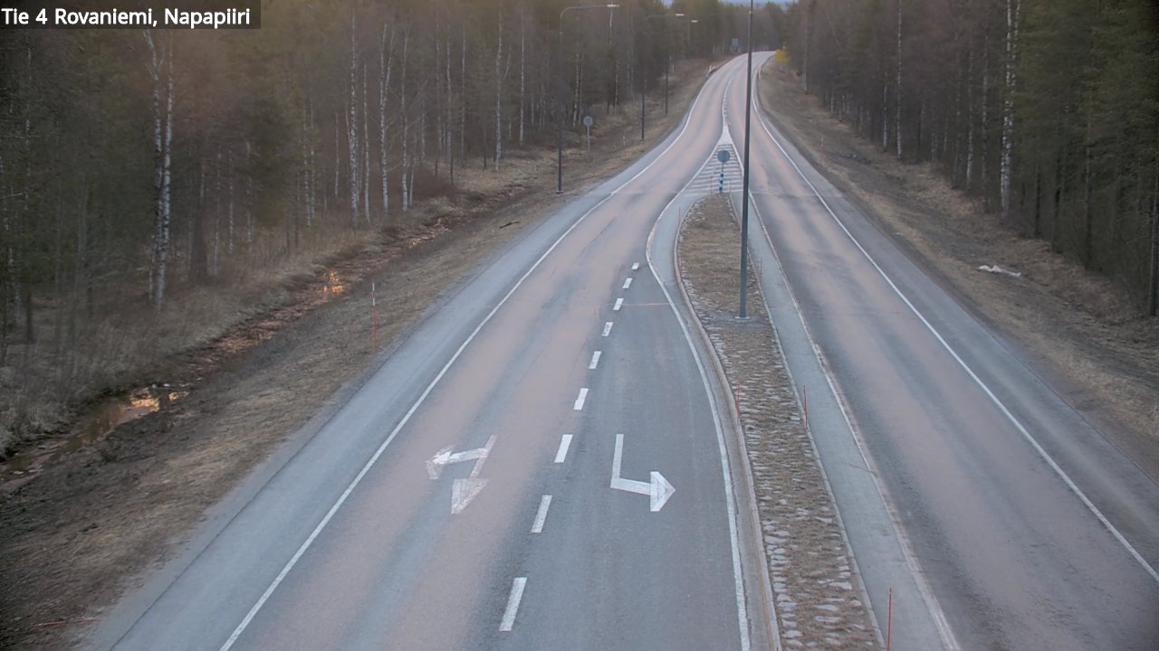 Weather Camera Image Road 4 Rovaniemi, Arctic circl, Rovaniemi, Lappi