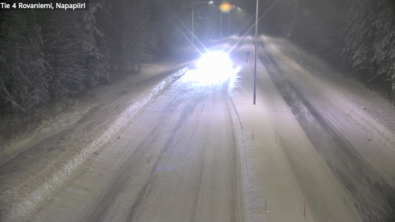 Weather Camera Image Väg 4 Rovaniemi, Polar cirke, Rovaniemi, Lappi