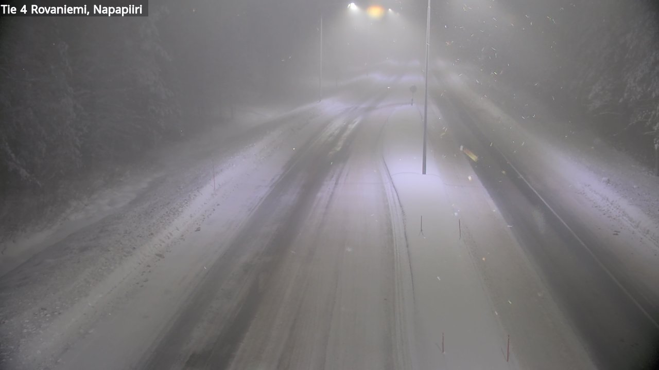 Weather Camera Image Väg 4 Rovaniemi, Polar cirke, Rovaniemi, Lappi