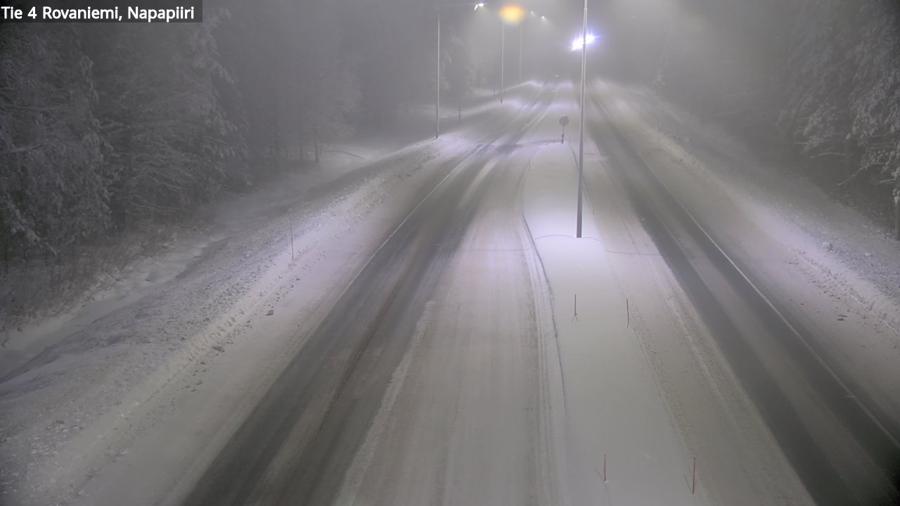 Weather Camera Image Väg 4 Rovaniemi, Polar cirke, Rovaniemi, Lappi