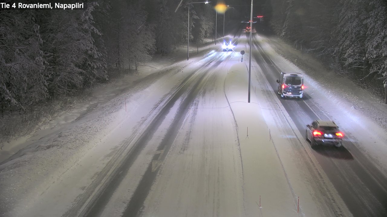 Weather Camera Image Väg 4 Rovaniemi, Polar cirke, Rovaniemi, Lappi