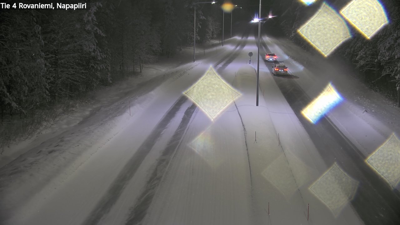 Weather Camera Image Väg 4 Rovaniemi, Polar cirke, Rovaniemi, Lappi