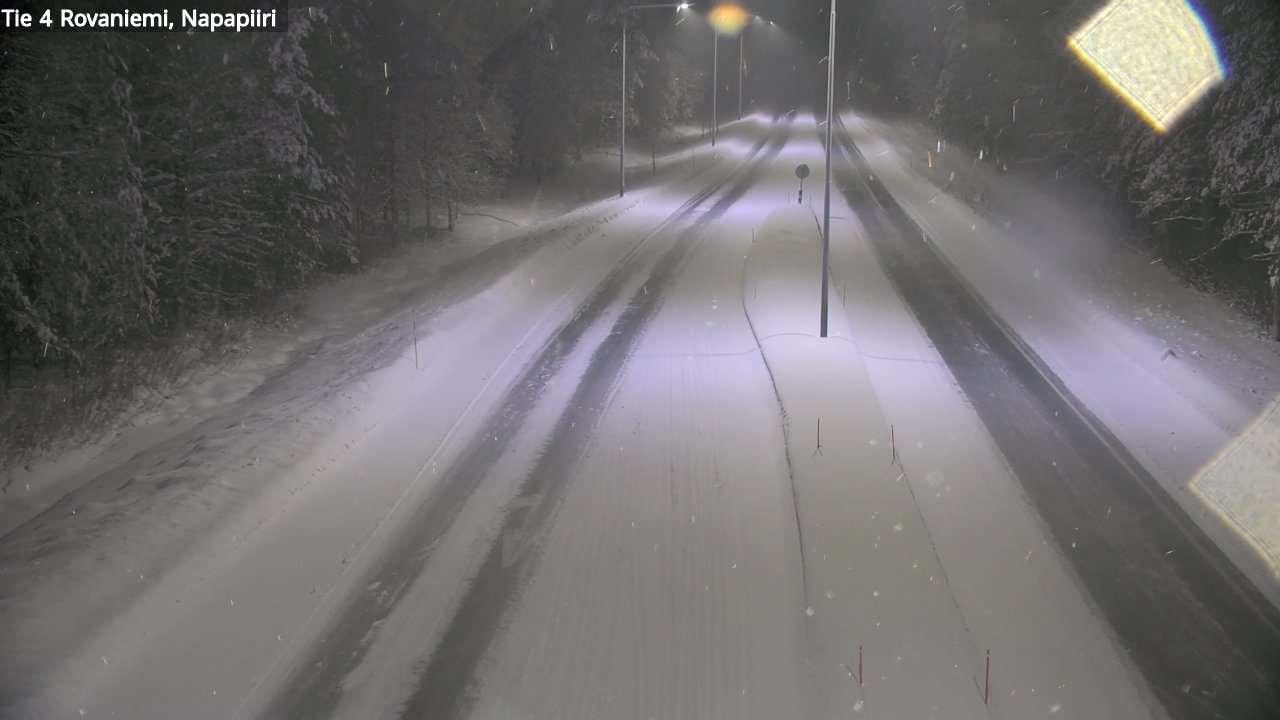 Weather Camera Image Väg 4 Rovaniemi, Polar cirke, Rovaniemi, Lappi