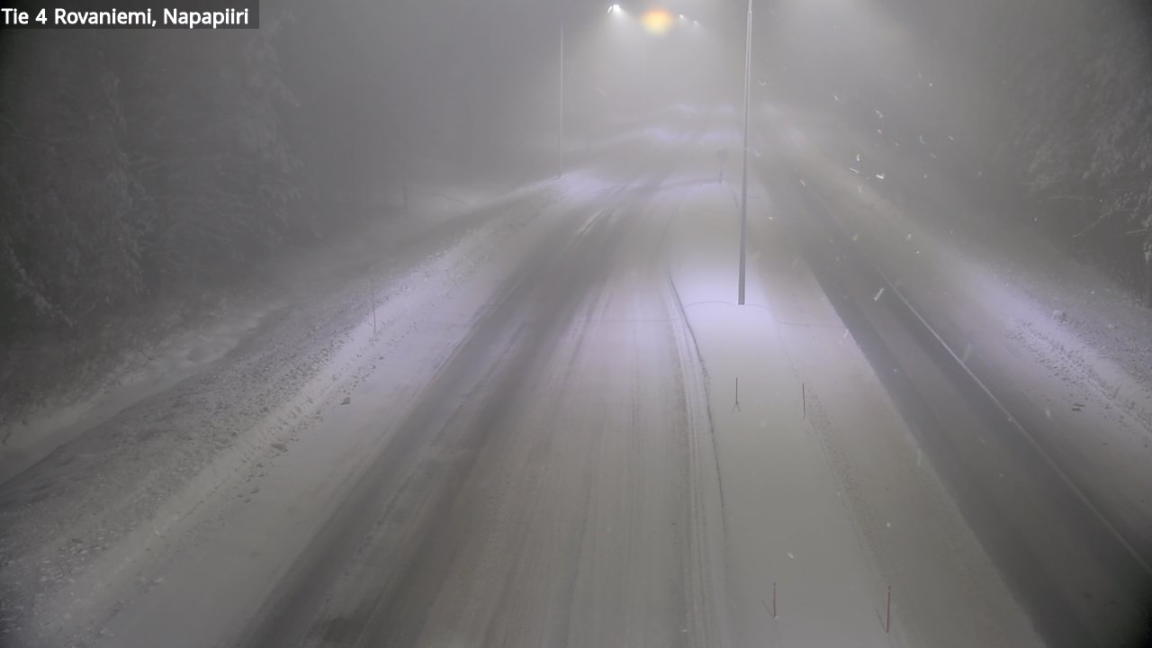 Weather Camera Image Väg 4 Rovaniemi, Polar cirke, Rovaniemi, Lappi