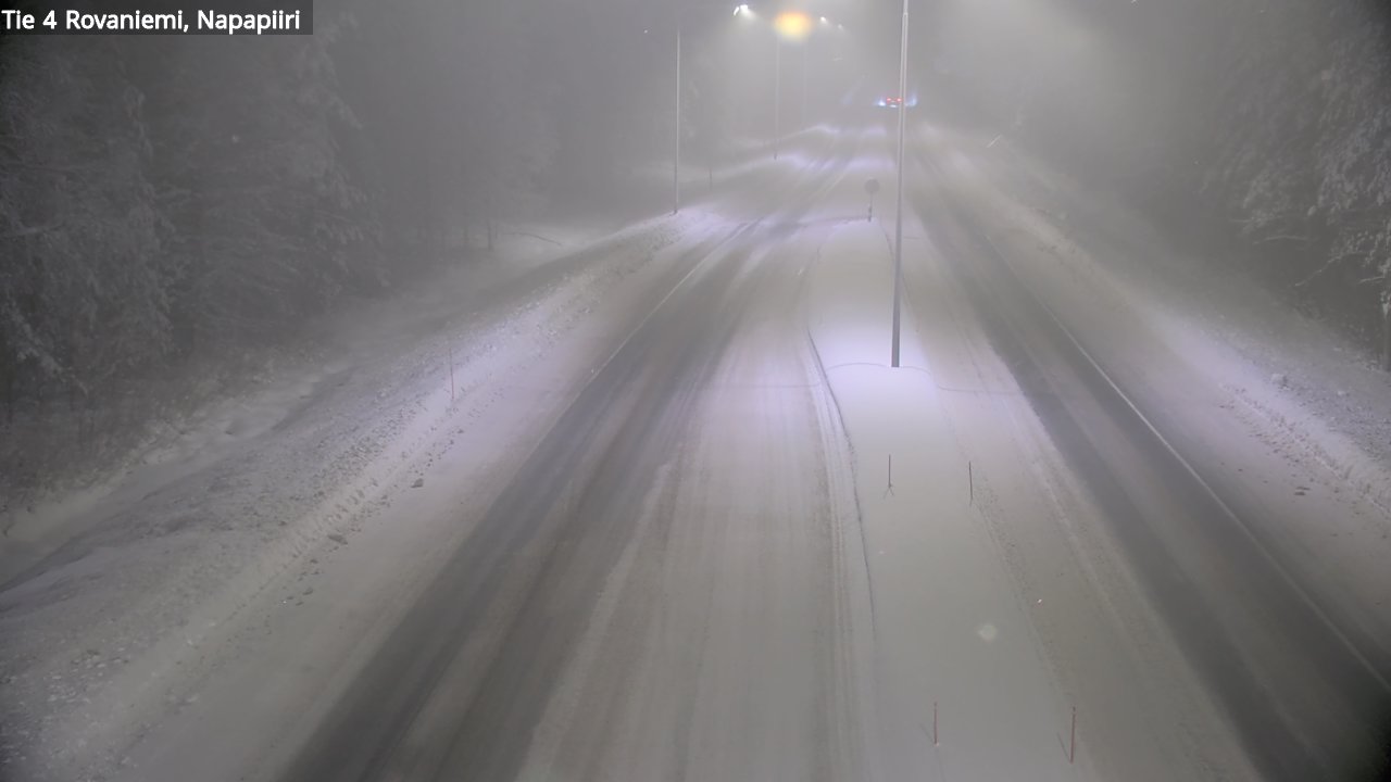 Weather Camera Image Väg 4 Rovaniemi, Polar cirke, Rovaniemi, Lappi