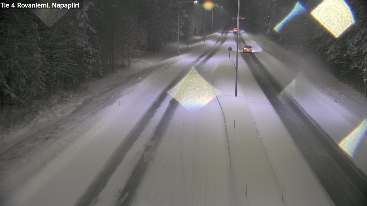 Weather Camera Image Väg 4 Rovaniemi, Polar cirke, Rovaniemi, Lappi