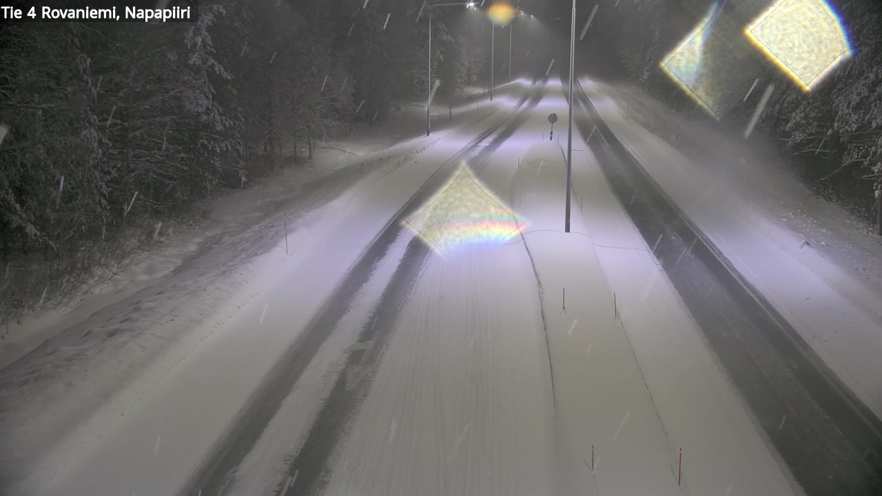 Weather Camera Image Väg 4 Rovaniemi, Polar cirke, Rovaniemi, Lappi