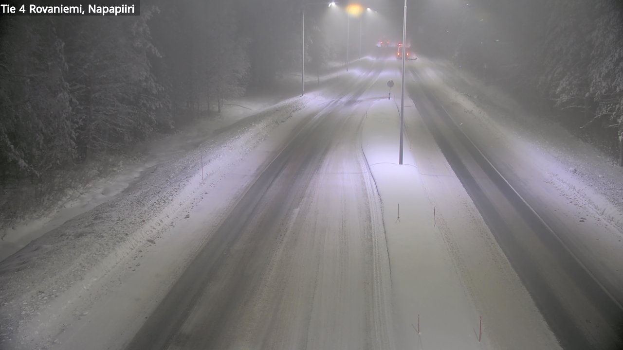 Weather Camera Image Väg 4 Rovaniemi, Polar cirke, Rovaniemi, Lappi