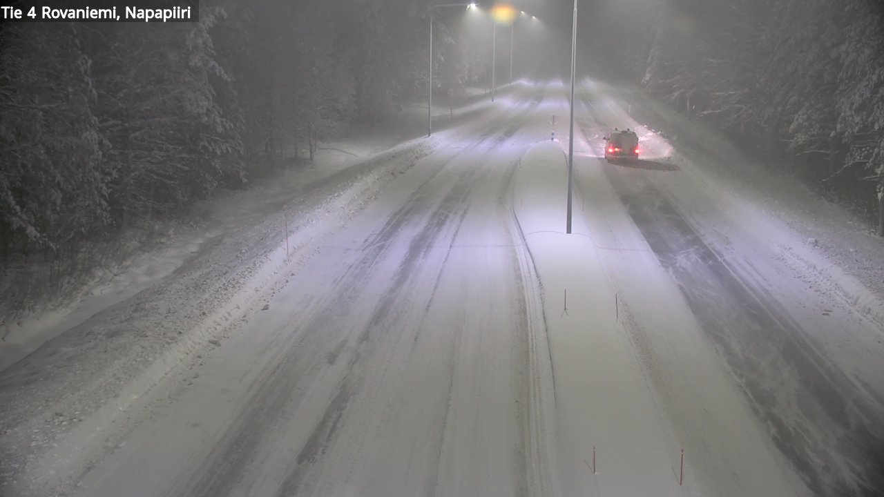 Weather Camera Image Väg 4 Rovaniemi, Polar cirke, Rovaniemi, Lappi