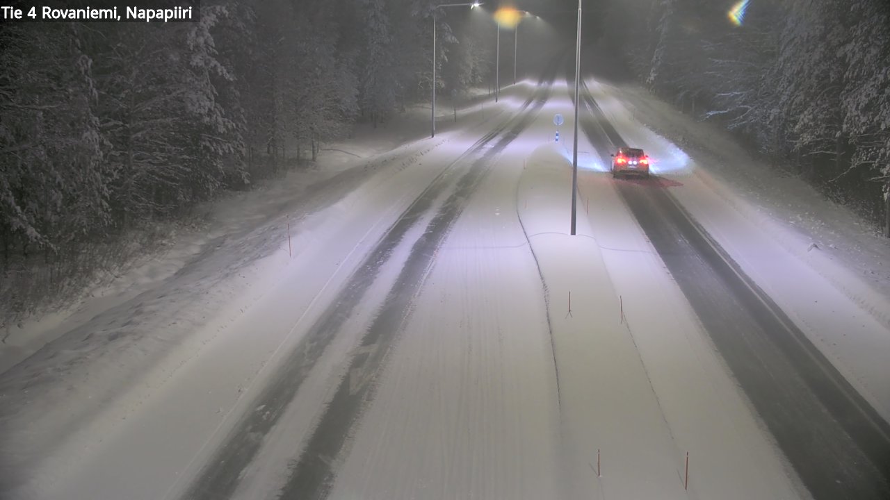 Weather Camera Image Väg 4 Rovaniemi, Polar cirke, Rovaniemi, Lappi