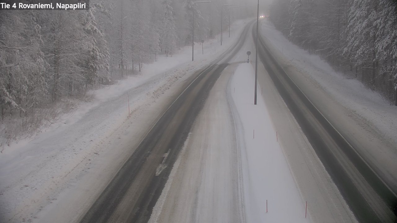 Weather Camera Image Väg 4 Rovaniemi, Polar cirke, Rovaniemi, Lappi