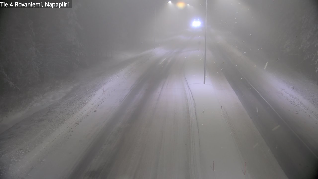 Weather Camera Image Väg 4 Rovaniemi, Polar cirke, Rovaniemi, Lappi