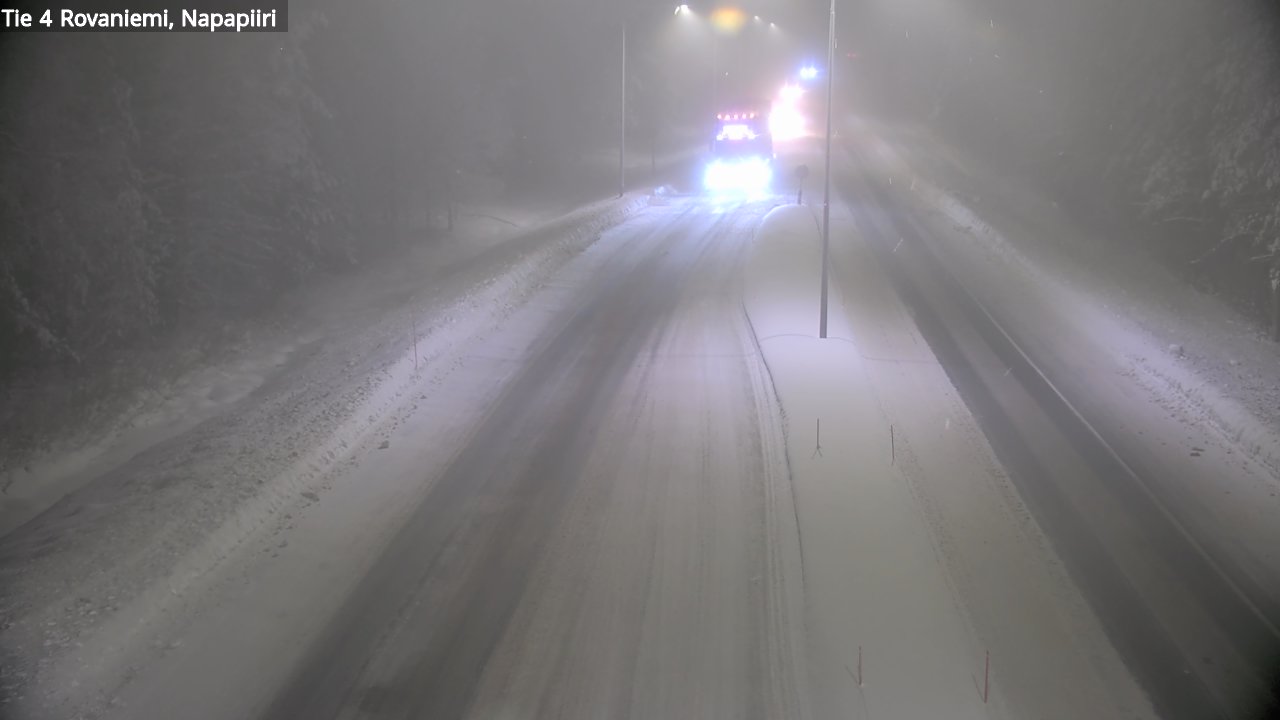 Weather Camera Image Väg 4 Rovaniemi, Polar cirke, Rovaniemi, Lappi