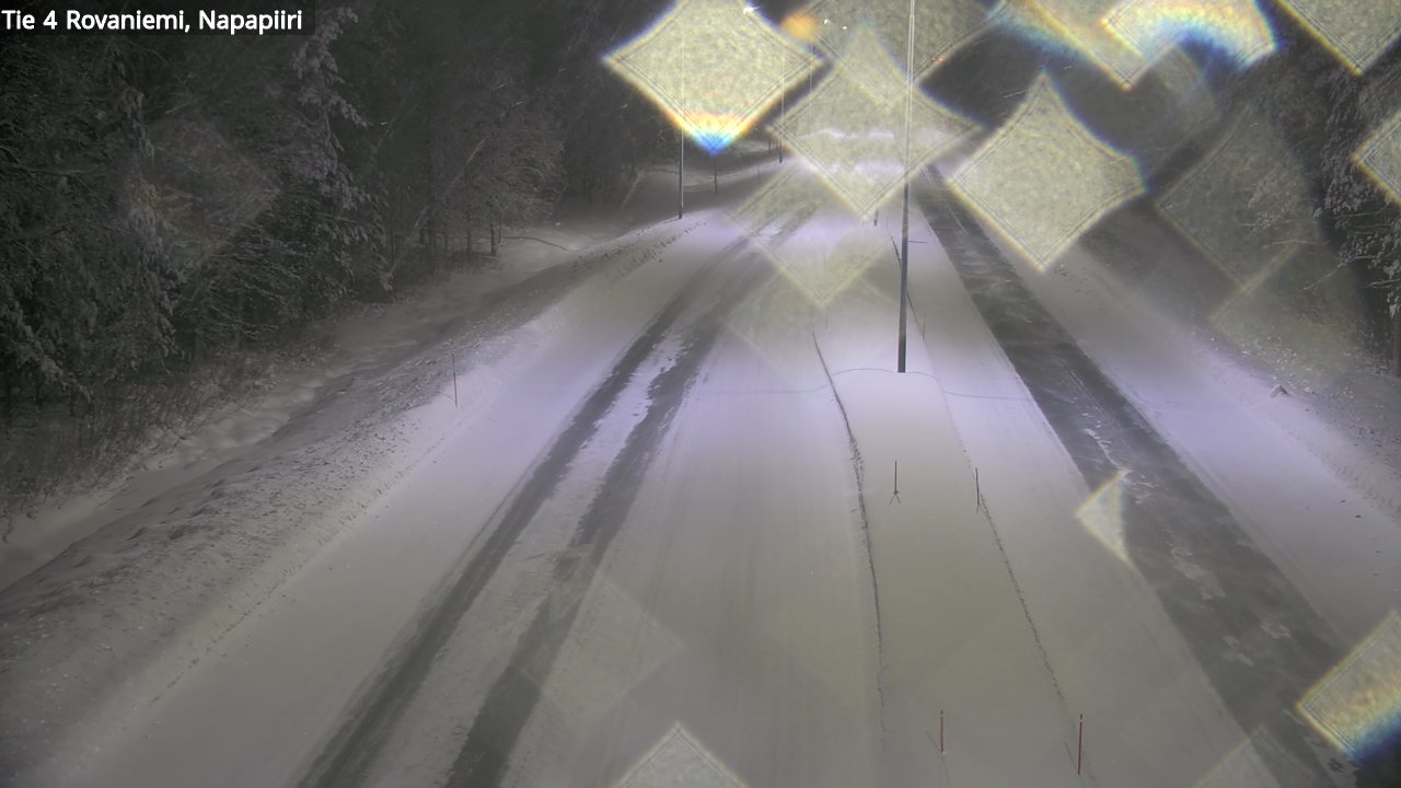 Weather Camera Image Väg 4 Rovaniemi, Polar cirke, Rovaniemi, Lappi
