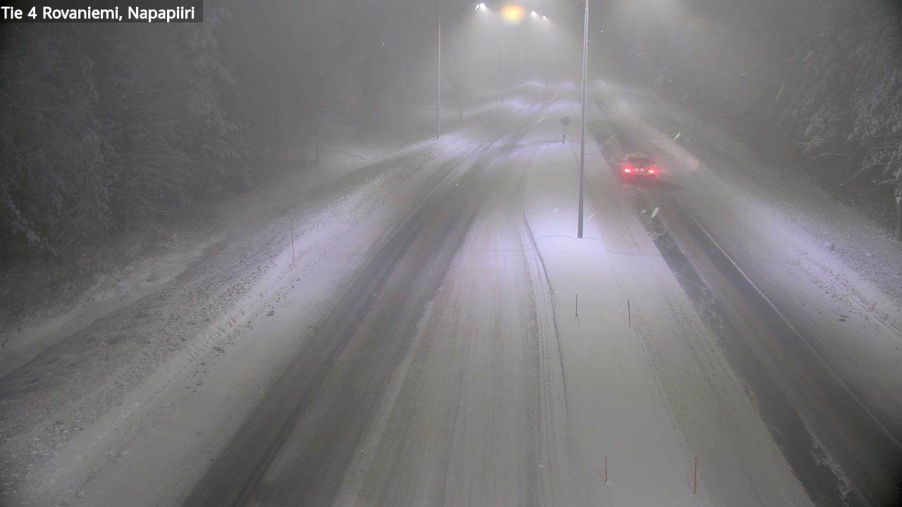 Weather Camera Image Väg 4 Rovaniemi, Polar cirke, Rovaniemi, Lappi
