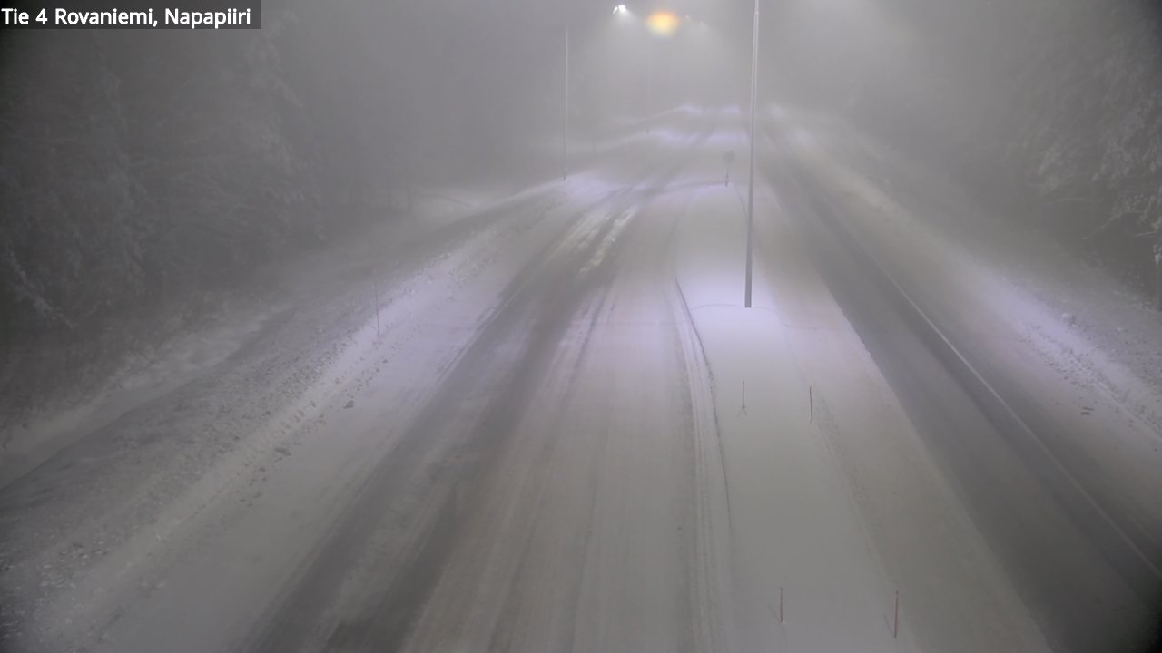 Weather Camera Image Väg 4 Rovaniemi, Polar cirke, Rovaniemi, Lappi