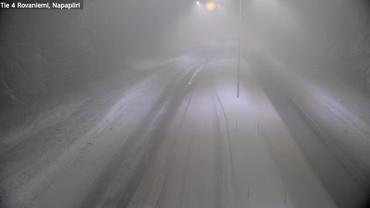 Weather Camera Image Väg 4 Rovaniemi, Polar cirke, Rovaniemi, Lappi