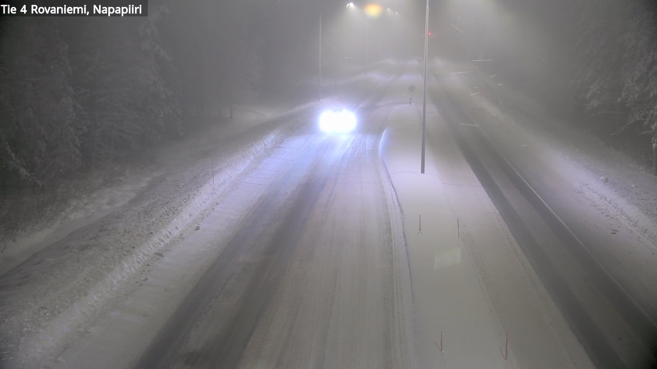 Weather Camera Image Väg 4 Rovaniemi, Polar cirke, Rovaniemi, Lappi