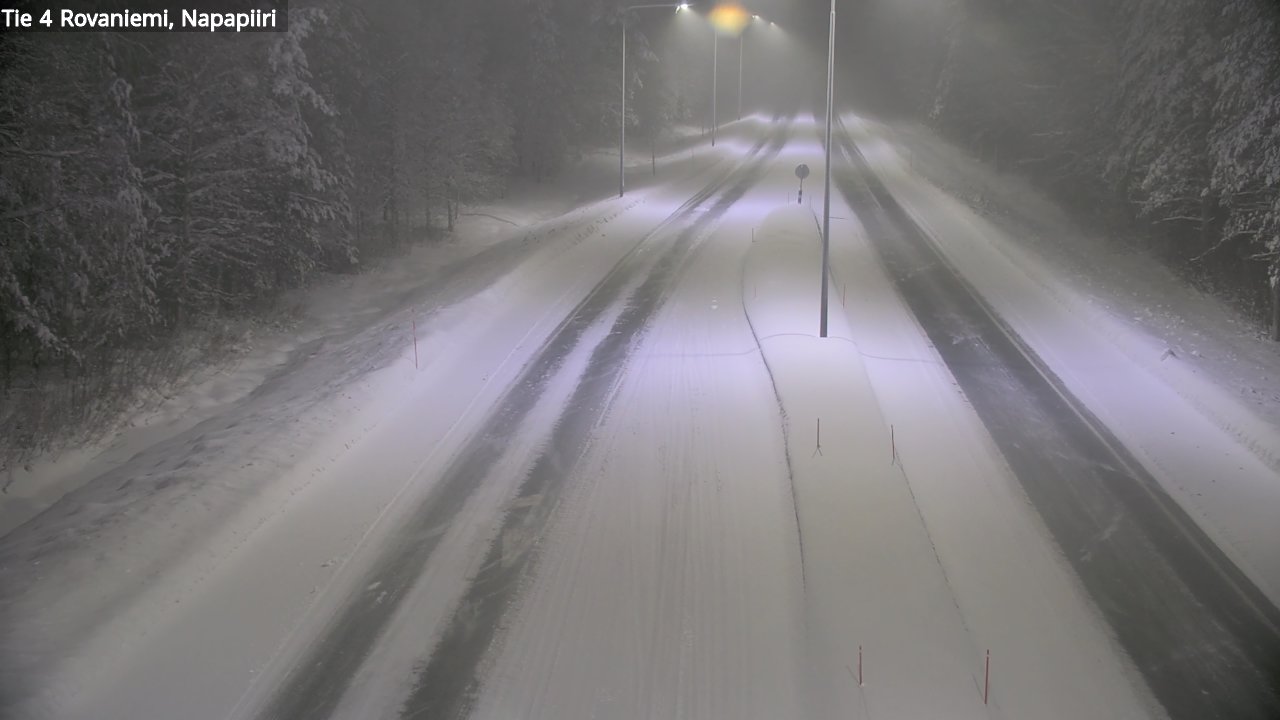 Weather Camera Image Väg 4 Rovaniemi, Polar cirke, Rovaniemi, Lappi