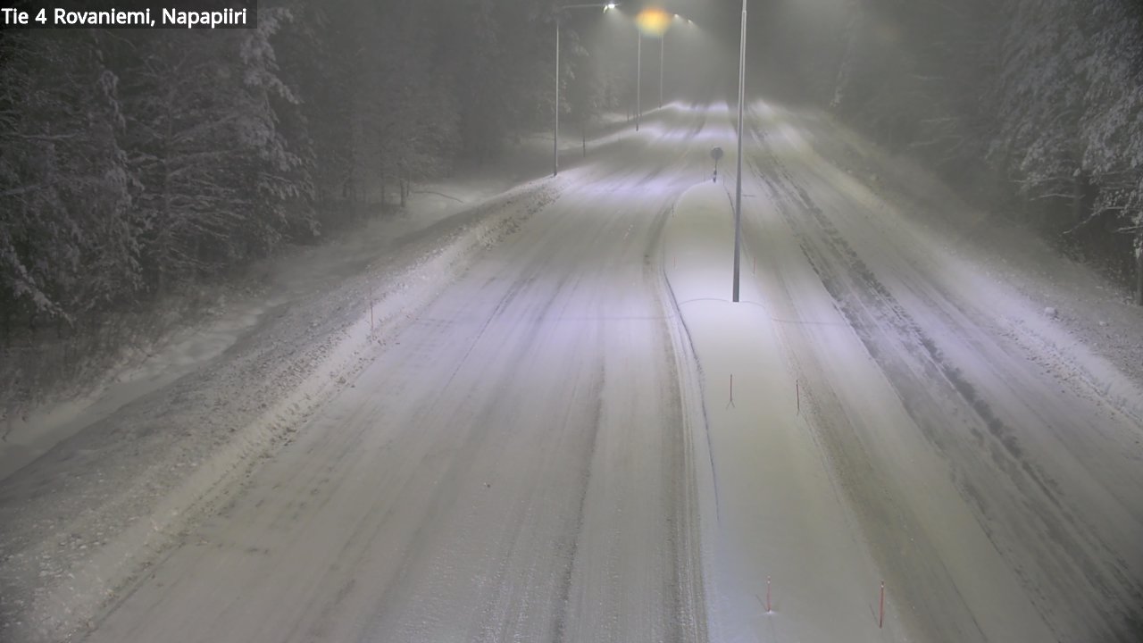 Weather Camera Image Väg 4 Rovaniemi, Polar cirke, Rovaniemi, Lappi