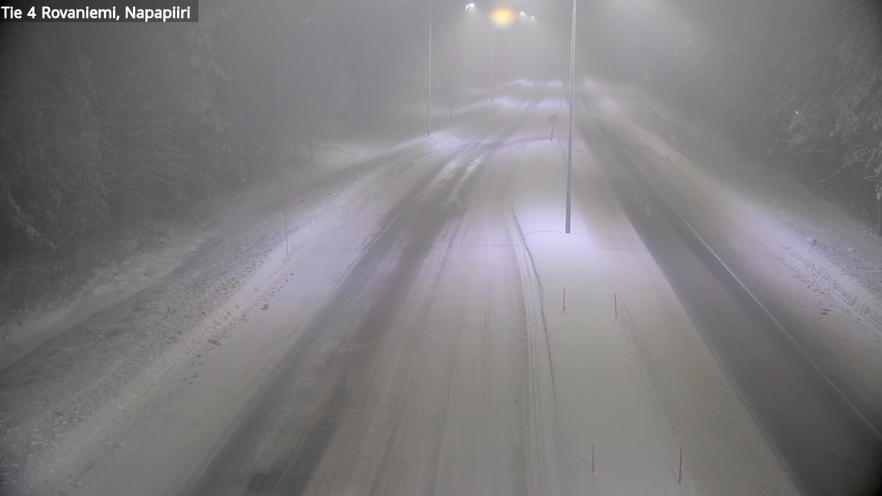 Weather Camera Image Väg 4 Rovaniemi, Polar cirke, Rovaniemi, Lappi