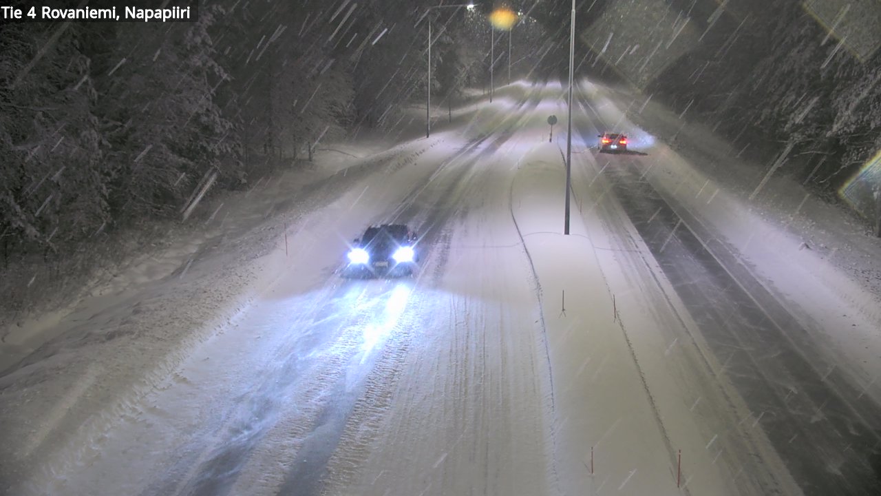 Weather Camera Image Väg 4 Rovaniemi, Polar cirke, Rovaniemi, Lappi