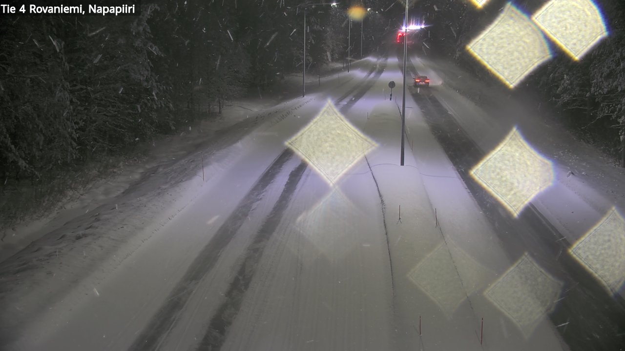 Weather Camera Image Väg 4 Rovaniemi, Polar cirke, Rovaniemi, Lappi
