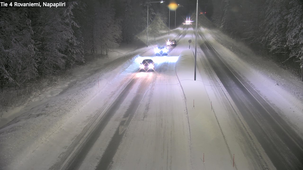Weather Camera Image Väg 4 Rovaniemi, Polar cirke, Rovaniemi, Lappi