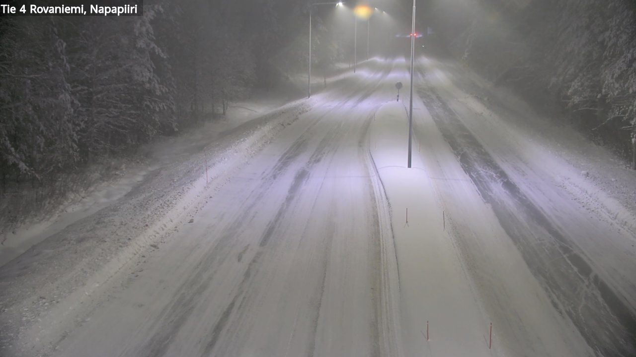 Weather Camera Image Väg 4 Rovaniemi, Polar cirke, Rovaniemi, Lappi