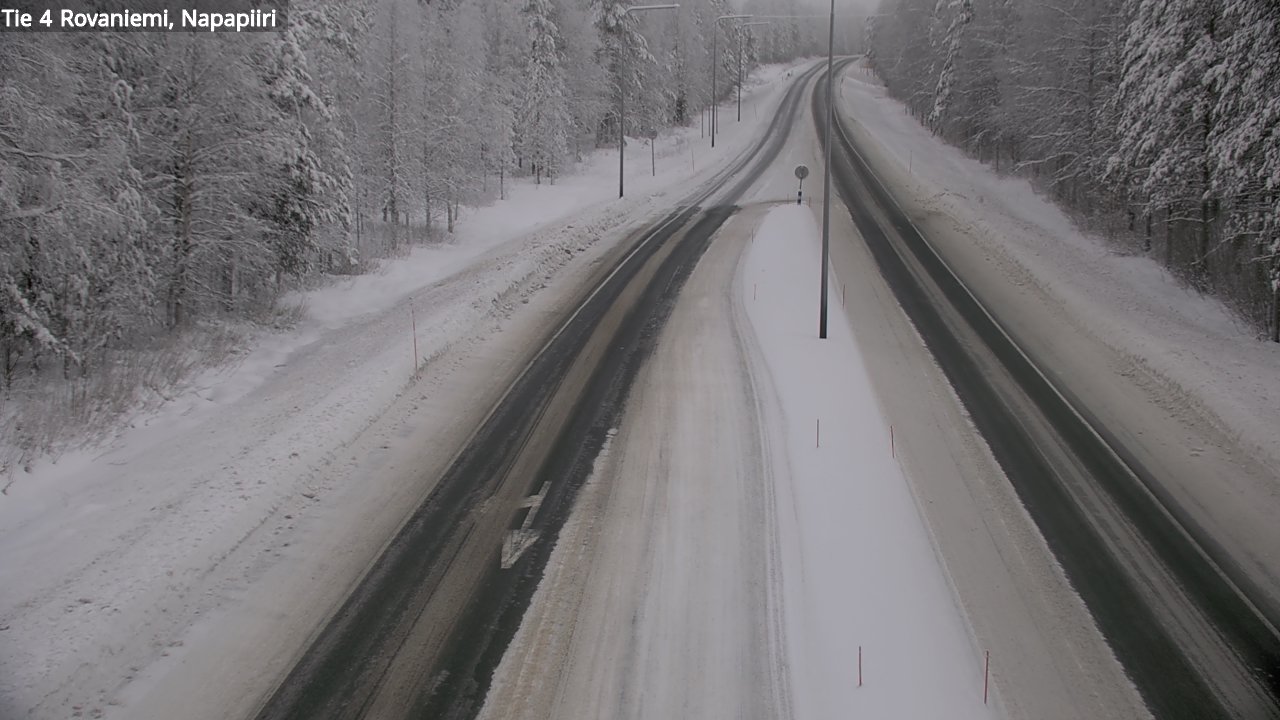 Weather Camera Image Väg 4 Rovaniemi, Polar cirke, Rovaniemi, Lappi