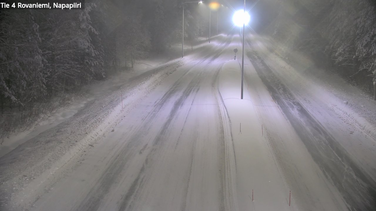 Weather Camera Image Väg 4 Rovaniemi, Polar cirke, Rovaniemi, Lappi