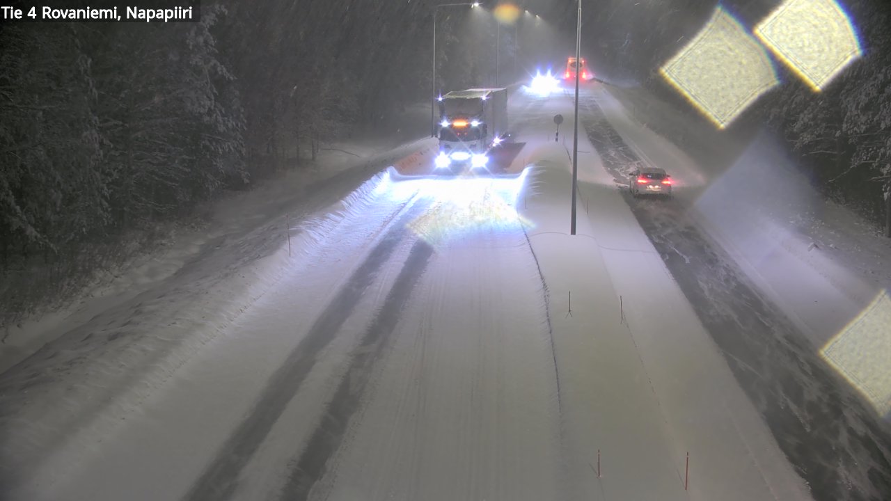 Weather Camera Image Väg 4 Rovaniemi, Polar cirke, Rovaniemi, Lappi