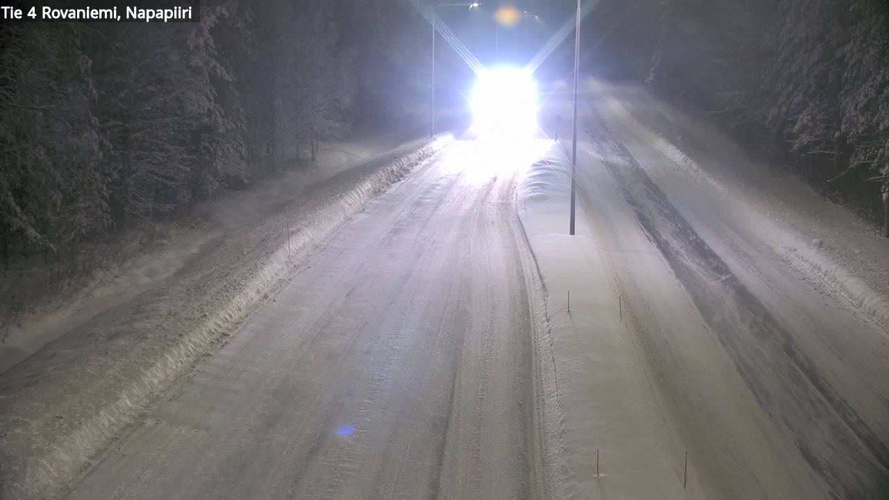 Weather Camera Image Väg 4 Rovaniemi, Polar cirke, Rovaniemi, Lappi