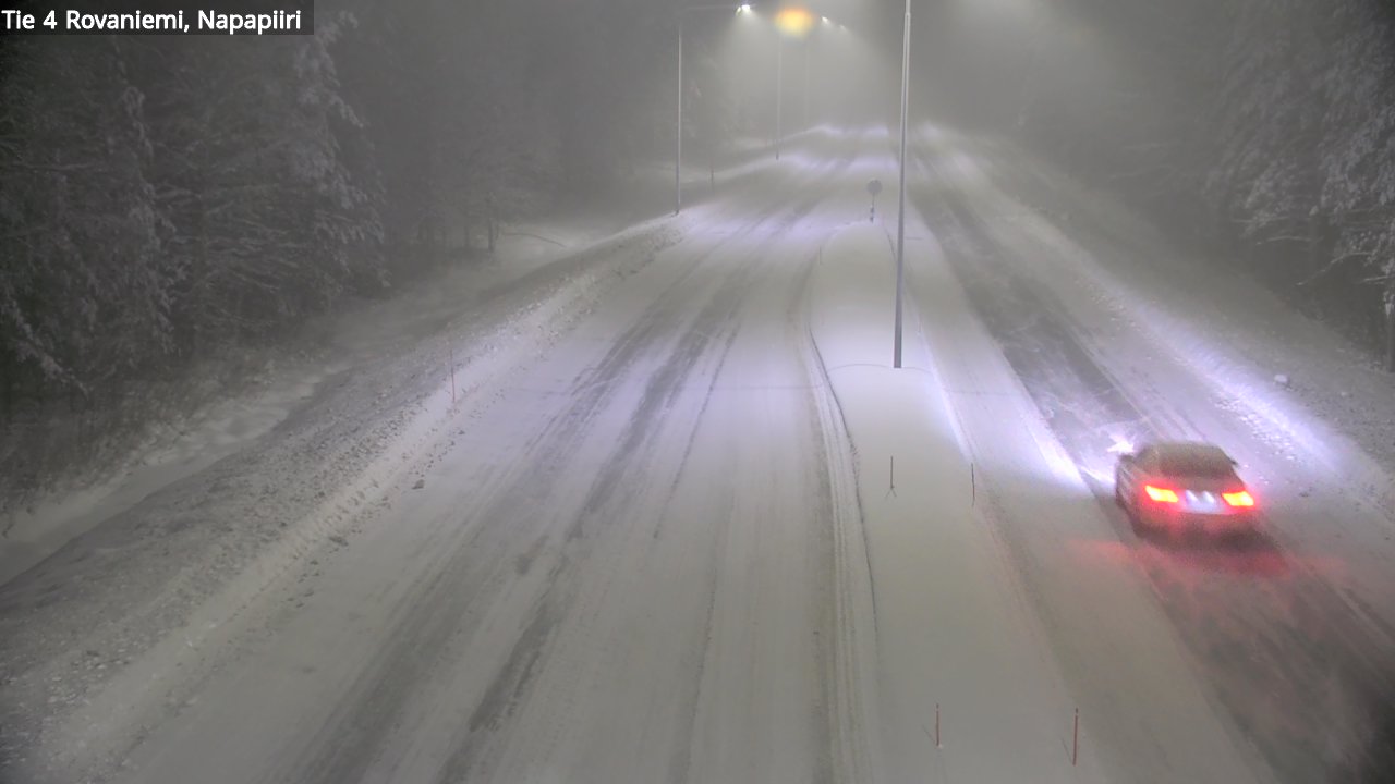 Weather Camera Image Väg 4 Rovaniemi, Polar cirke, Rovaniemi, Lappi