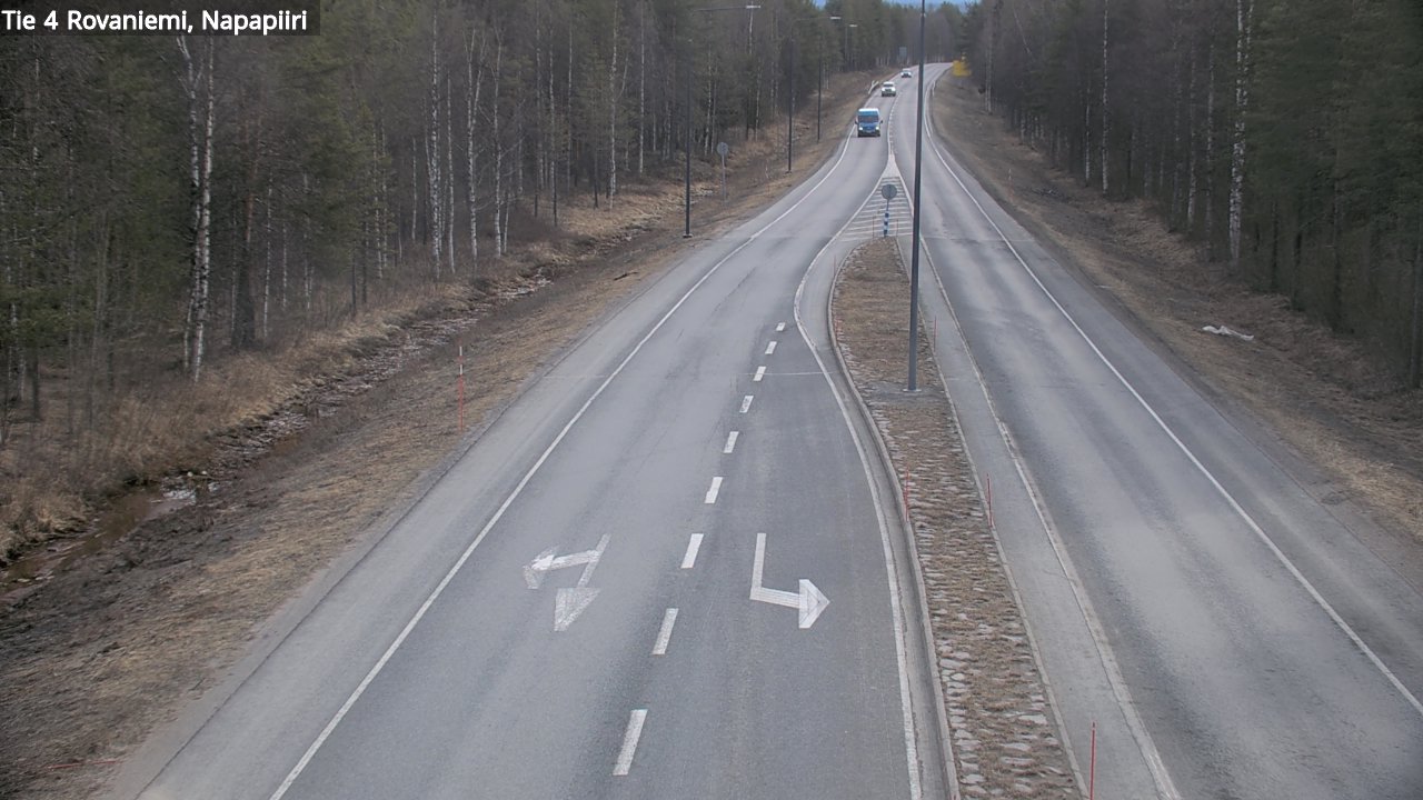 Weather Camera Image Road 4 Rovaniemi, Arctic circl, Rovaniemi, Lappi