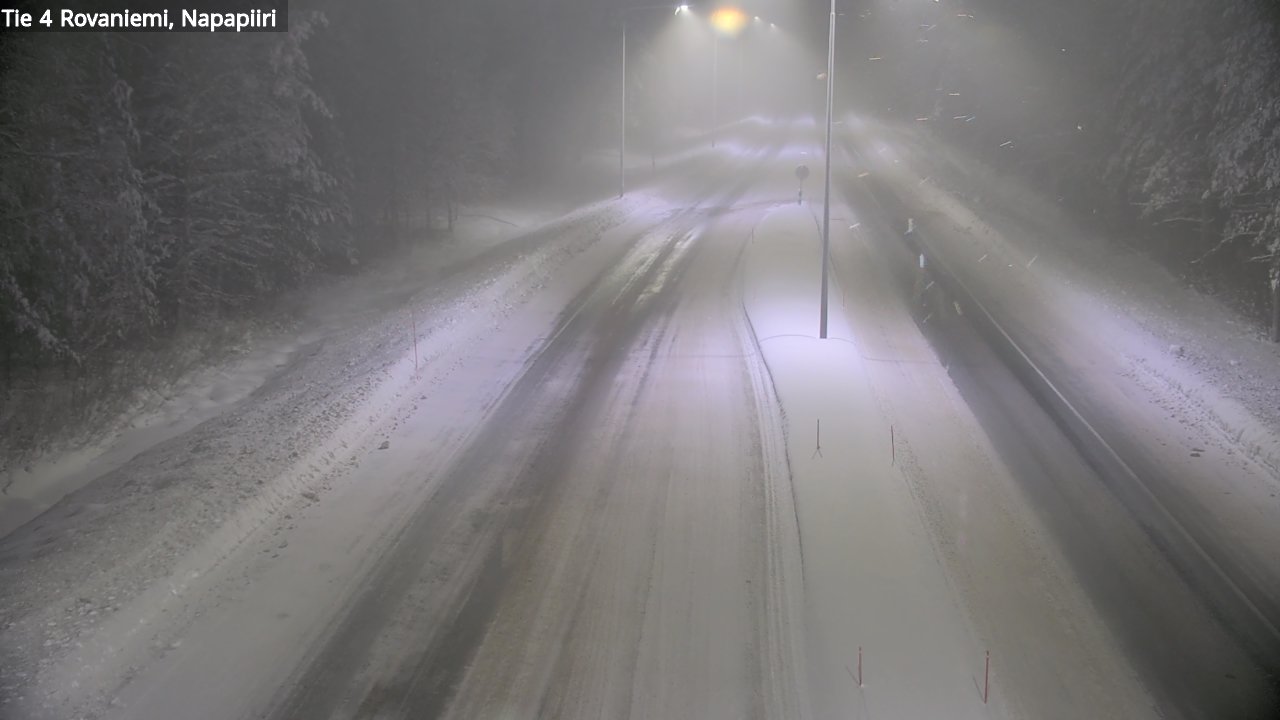 Weather Camera Image Väg 4 Rovaniemi, Polar cirke, Rovaniemi, Lappi