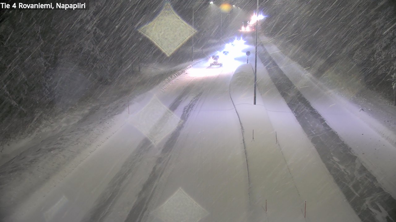 Weather Camera Image Väg 4 Rovaniemi, Polar cirke, Rovaniemi, Lappi