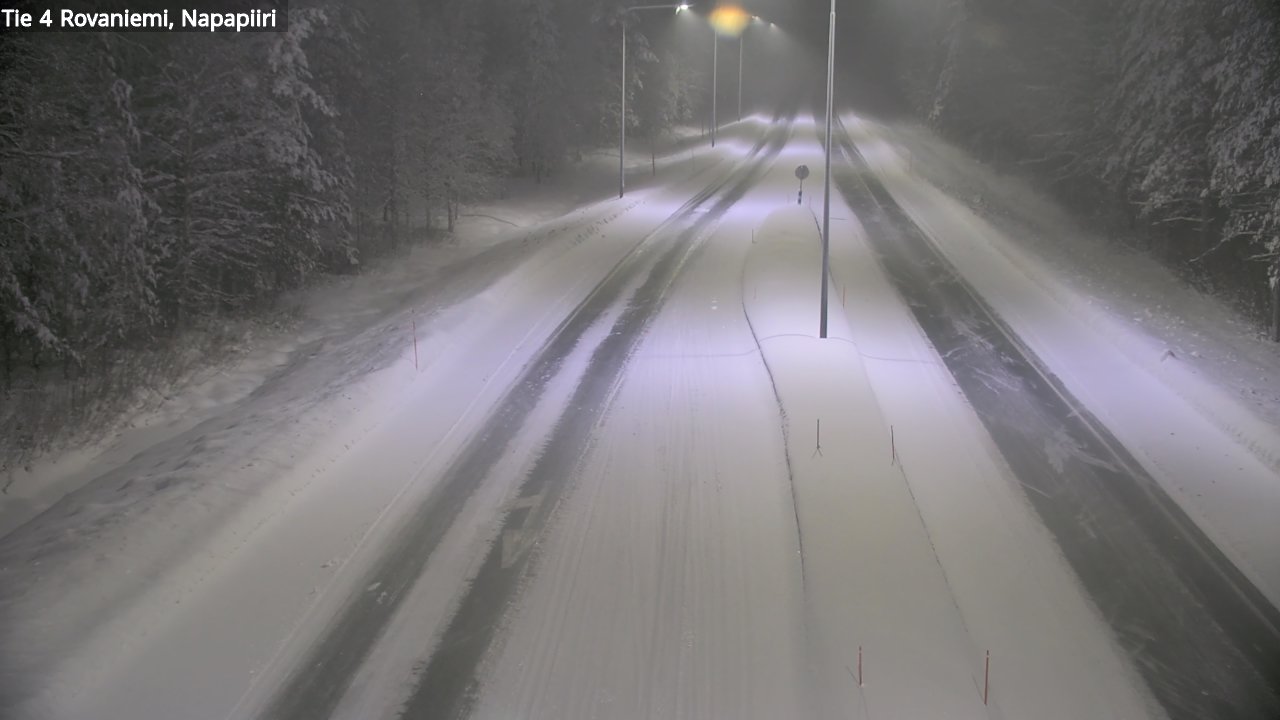 Weather Camera Image Väg 4 Rovaniemi, Polar cirke, Rovaniemi, Lappi