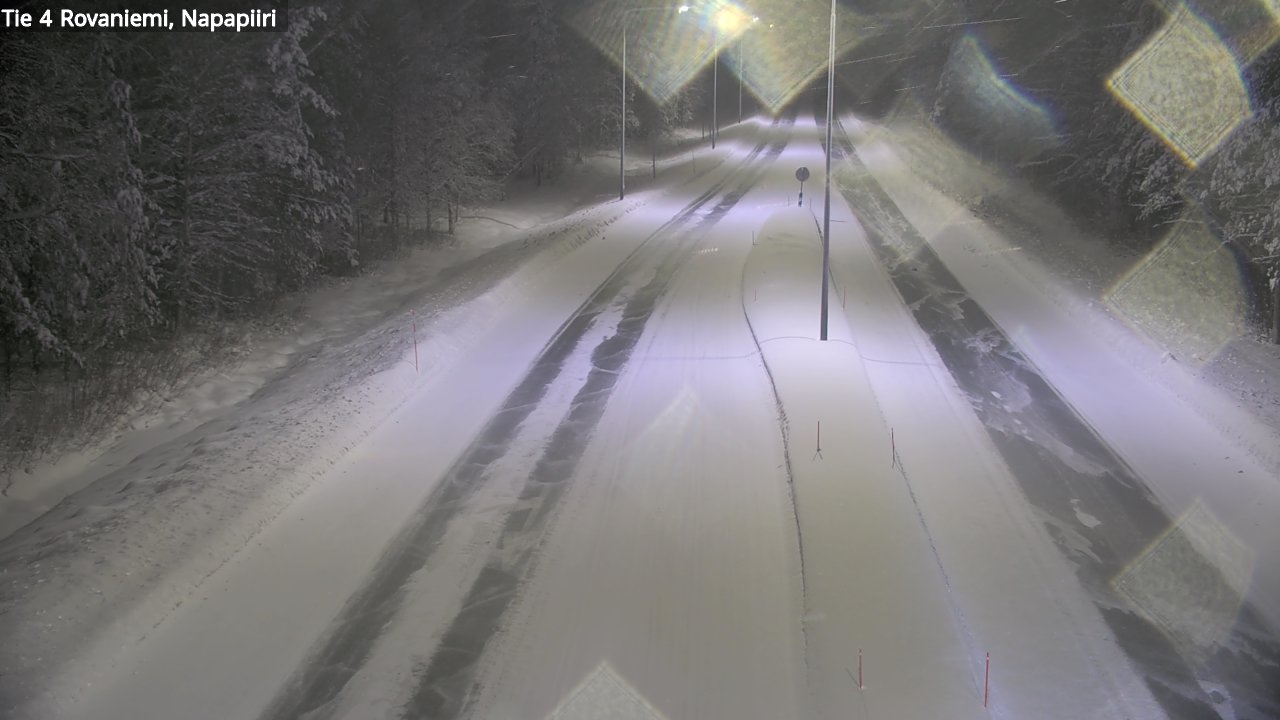 Weather Camera Image Väg 4 Rovaniemi, Polar cirke, Rovaniemi, Lappi