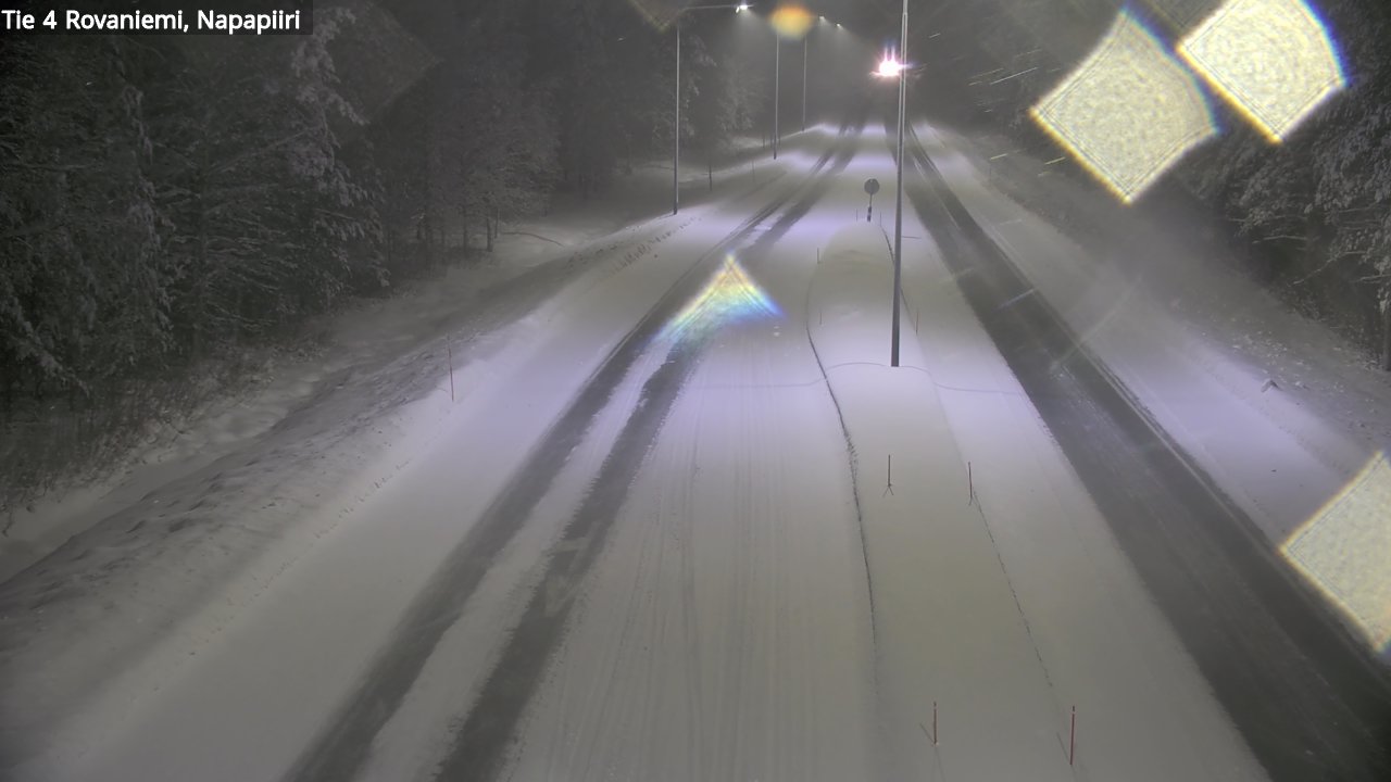 Weather Camera Image Väg 4 Rovaniemi, Polar cirke, Rovaniemi, Lappi