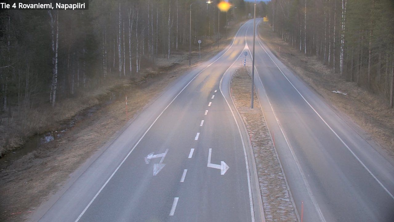 Weather Camera Image Road 4 Rovaniemi, Arctic circl, Rovaniemi, Lappi
