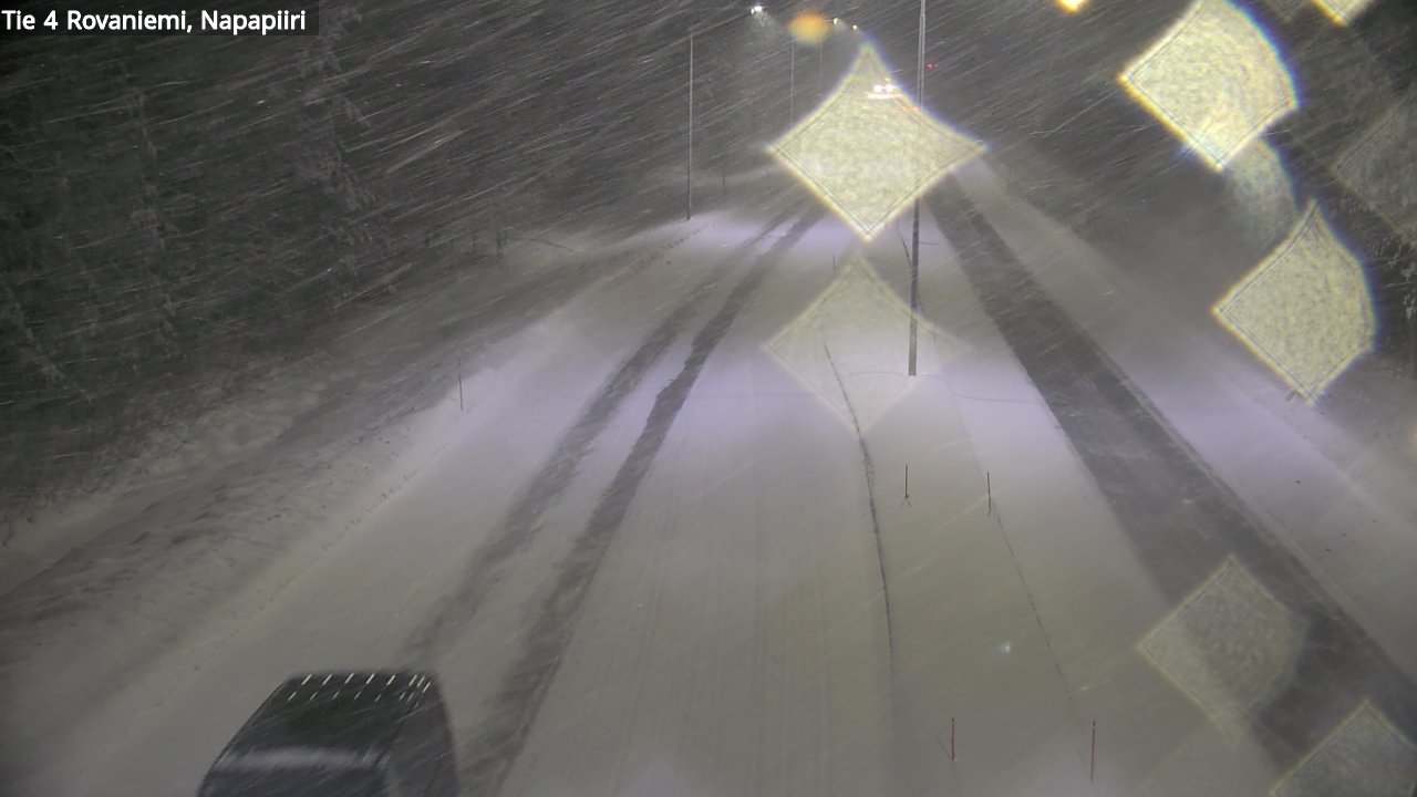 Weather Camera Image Väg 4 Rovaniemi, Polar cirke, Rovaniemi, Lappi