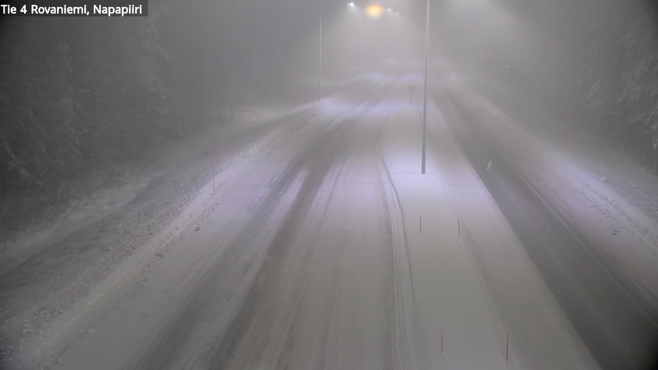 Weather Camera Image Väg 4 Rovaniemi, Polar cirke, Rovaniemi, Lappi