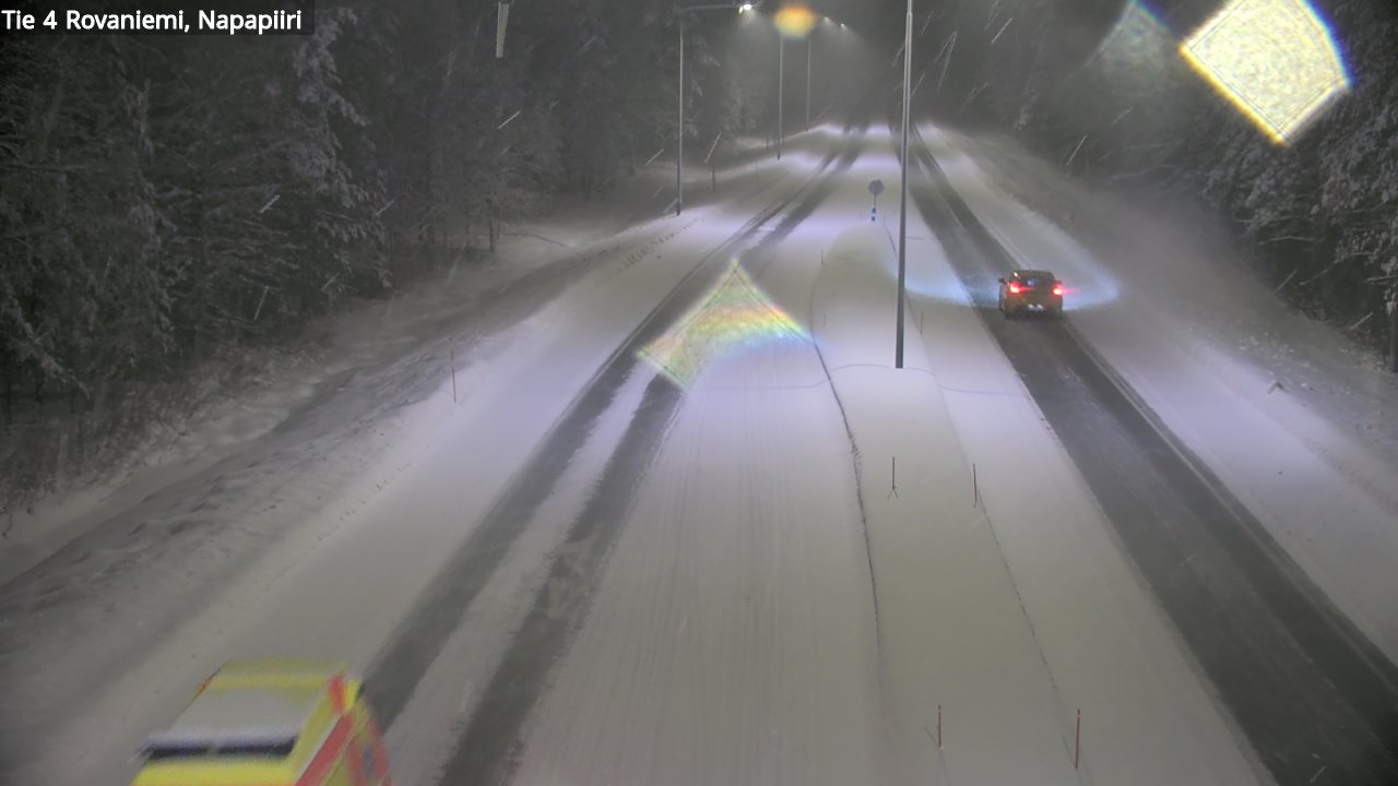Weather Camera Image Väg 4 Rovaniemi, Polar cirke, Rovaniemi, Lappi