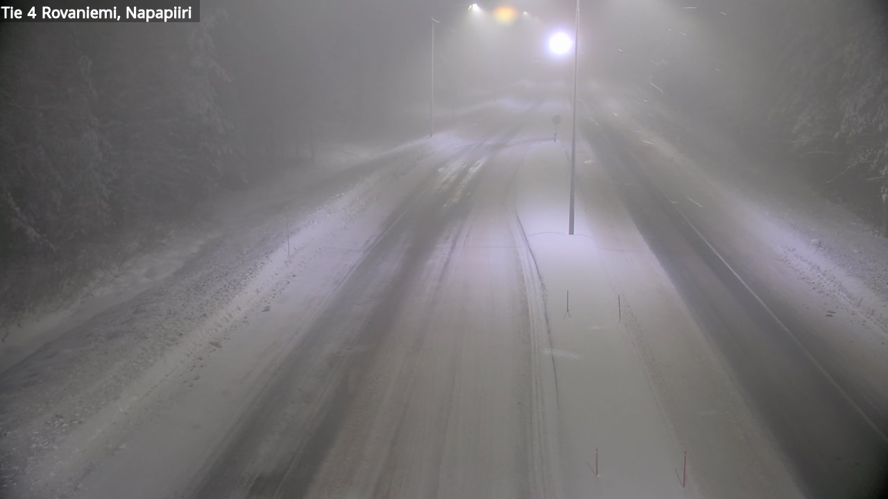Weather Camera Image Väg 4 Rovaniemi, Polar cirke, Rovaniemi, Lappi