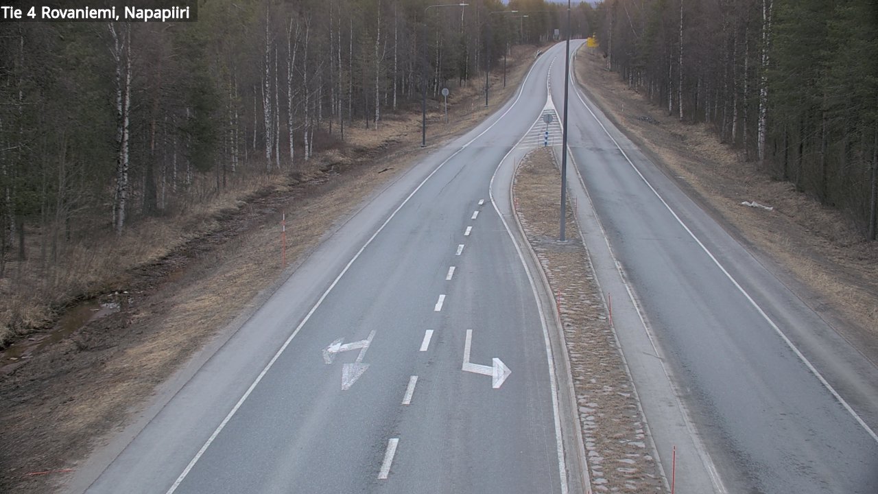 Weather Camera Image Road 4 Rovaniemi, Arctic circl, Rovaniemi, Lappi